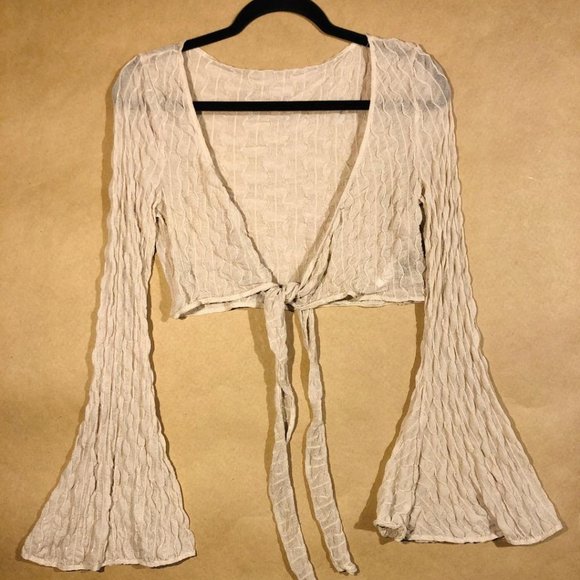 Sheer Cream Colored Pullover Top - Picture 1 of 4